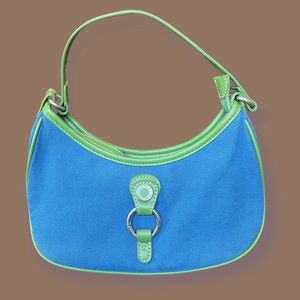 Vintage Tommy Hilfiger Shoulder Purse Blue and Green Great Condition